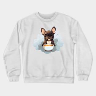 French Bulldog Drinking Coffee Crewneck Sweatshirt